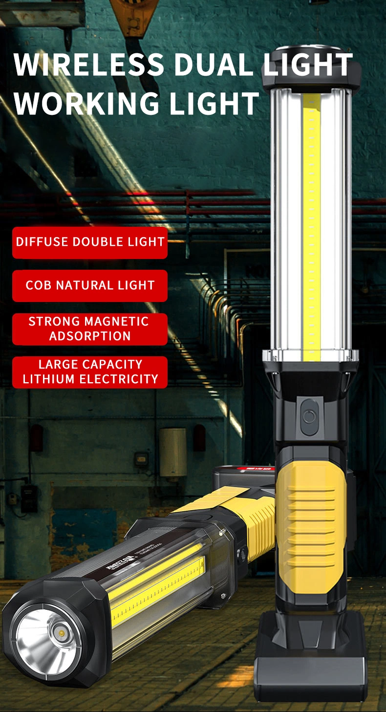 Warsun DJ60 1500 Lumen COB LED Working Light USB Type C Rechargeable Handheld Magnetic Inspection Work Light for Car Repair