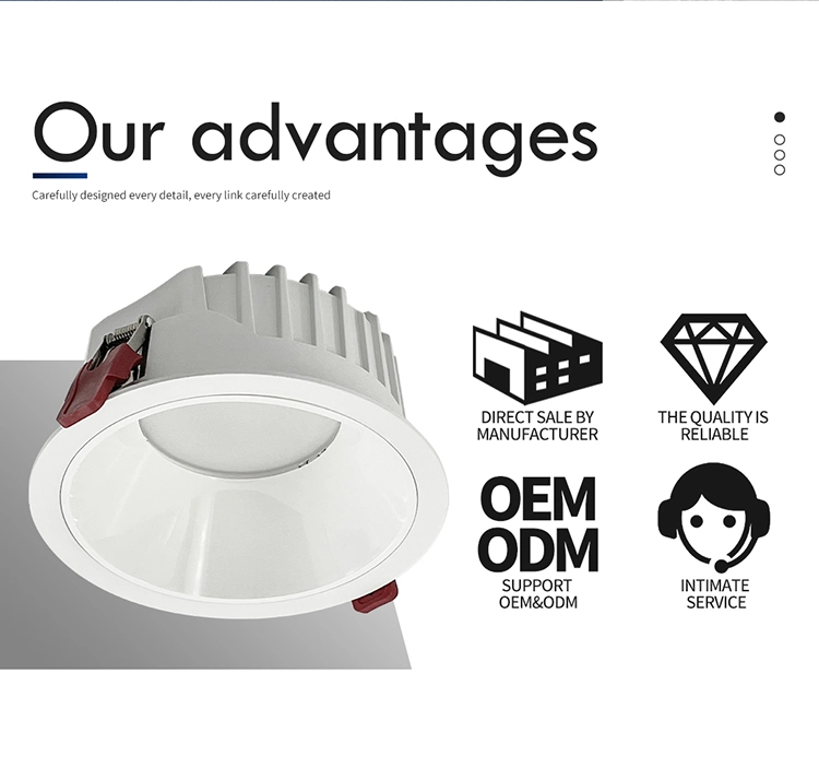 Embedded 7W/10W/15W/20W/30W/40W Downlight Anti-Glare SMD Ceiling Lamp LED Indoor Commercial Lighting